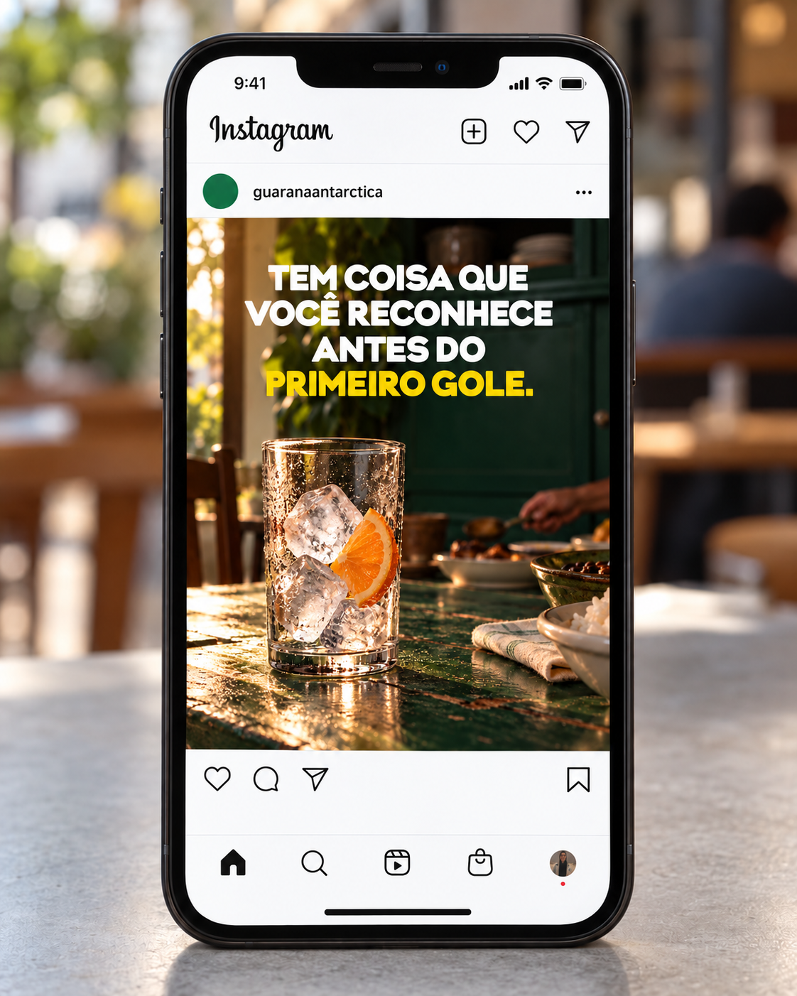 Estudo do post do almoço em casa no feed do Instagram.