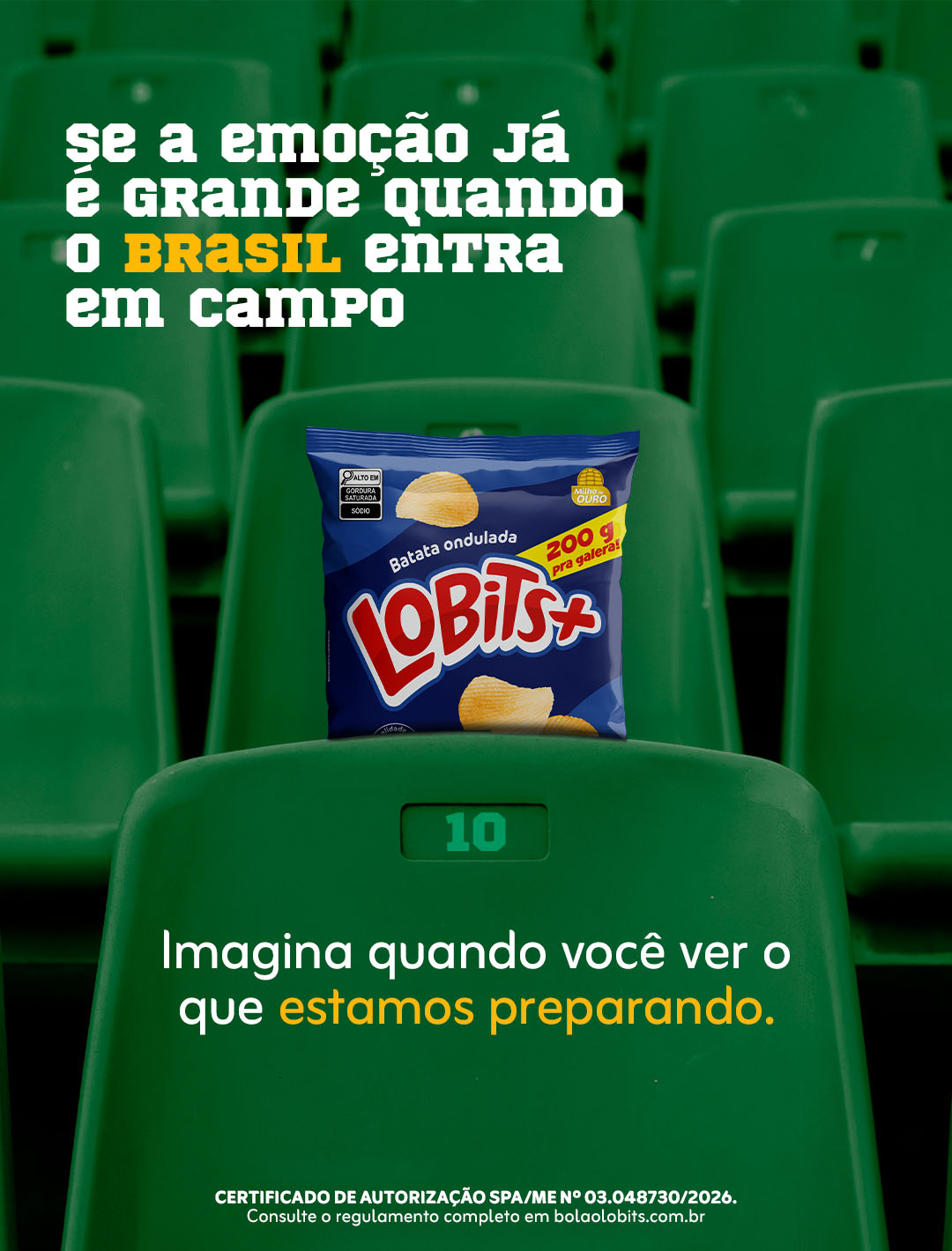 Pacote Lobits na arquibancada verde: Se a emoção já é grande quando o Brasil entra em campo.