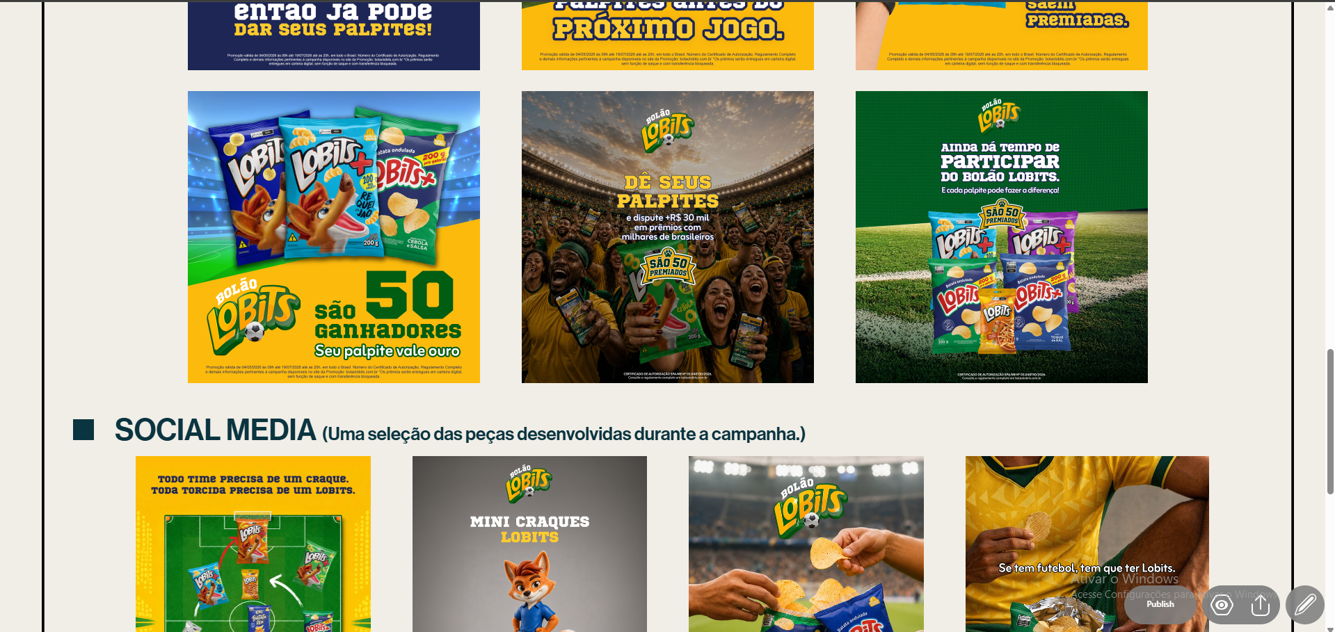 Produtos Lobits no gramado: Ainda dá tempo de participar do Bolão Lobits.