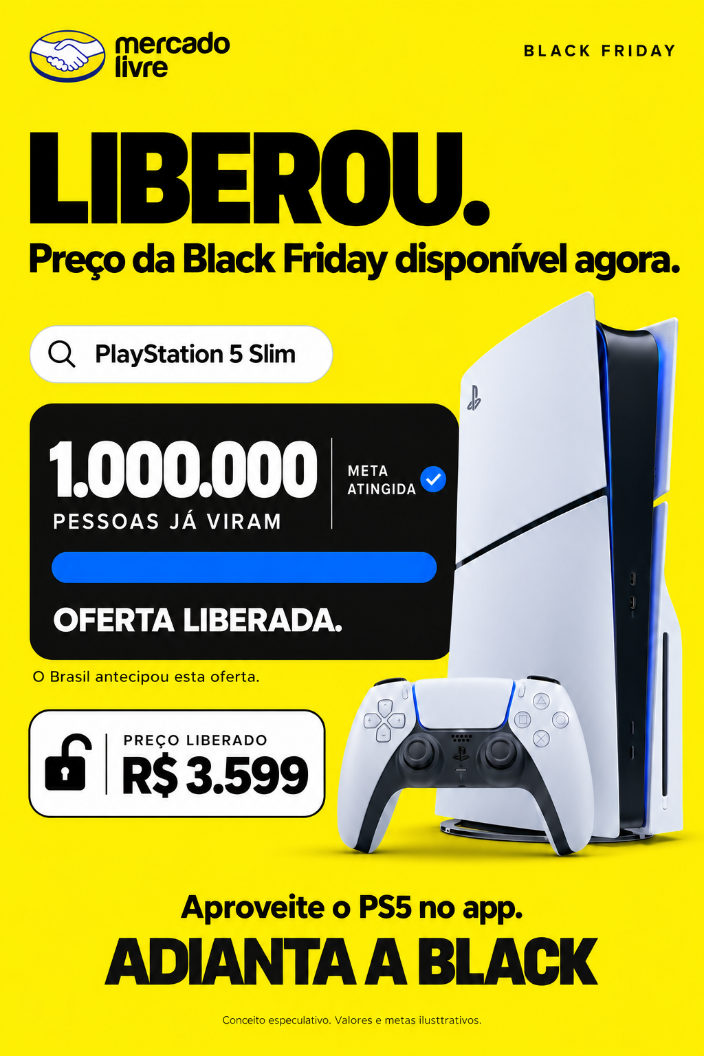 PS5 após a meta: um milhão de pessoas, barra completa e preço liberado.