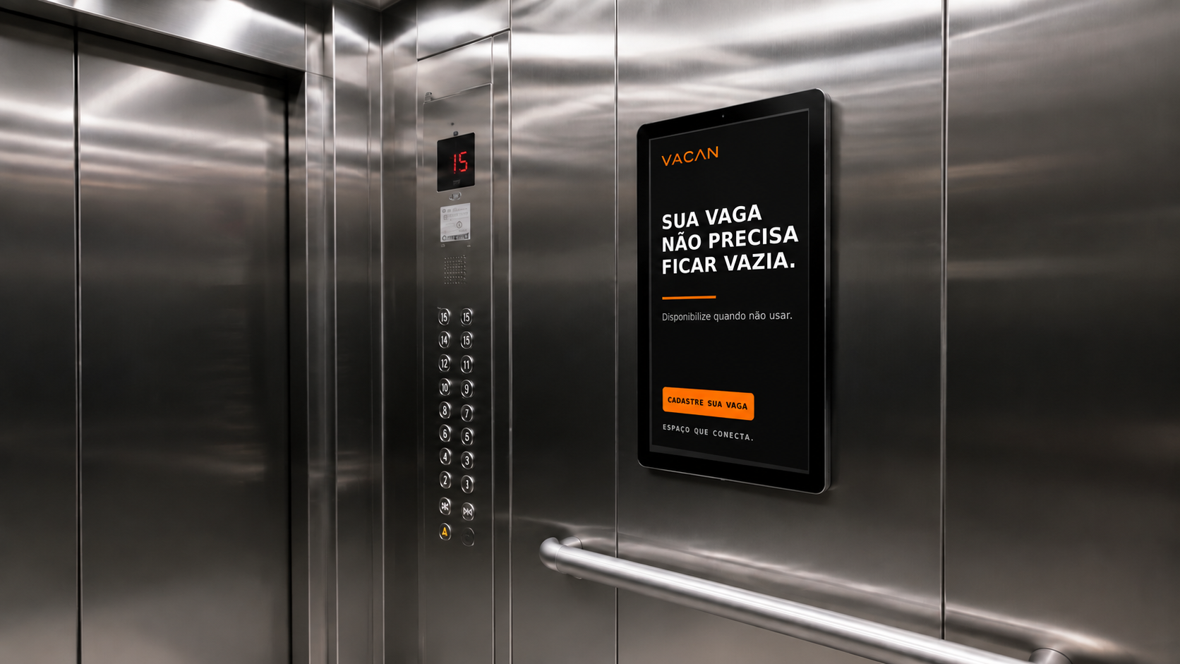 Aplicação em elevador residencial: Sua vaga não precisa ficar vazia.
