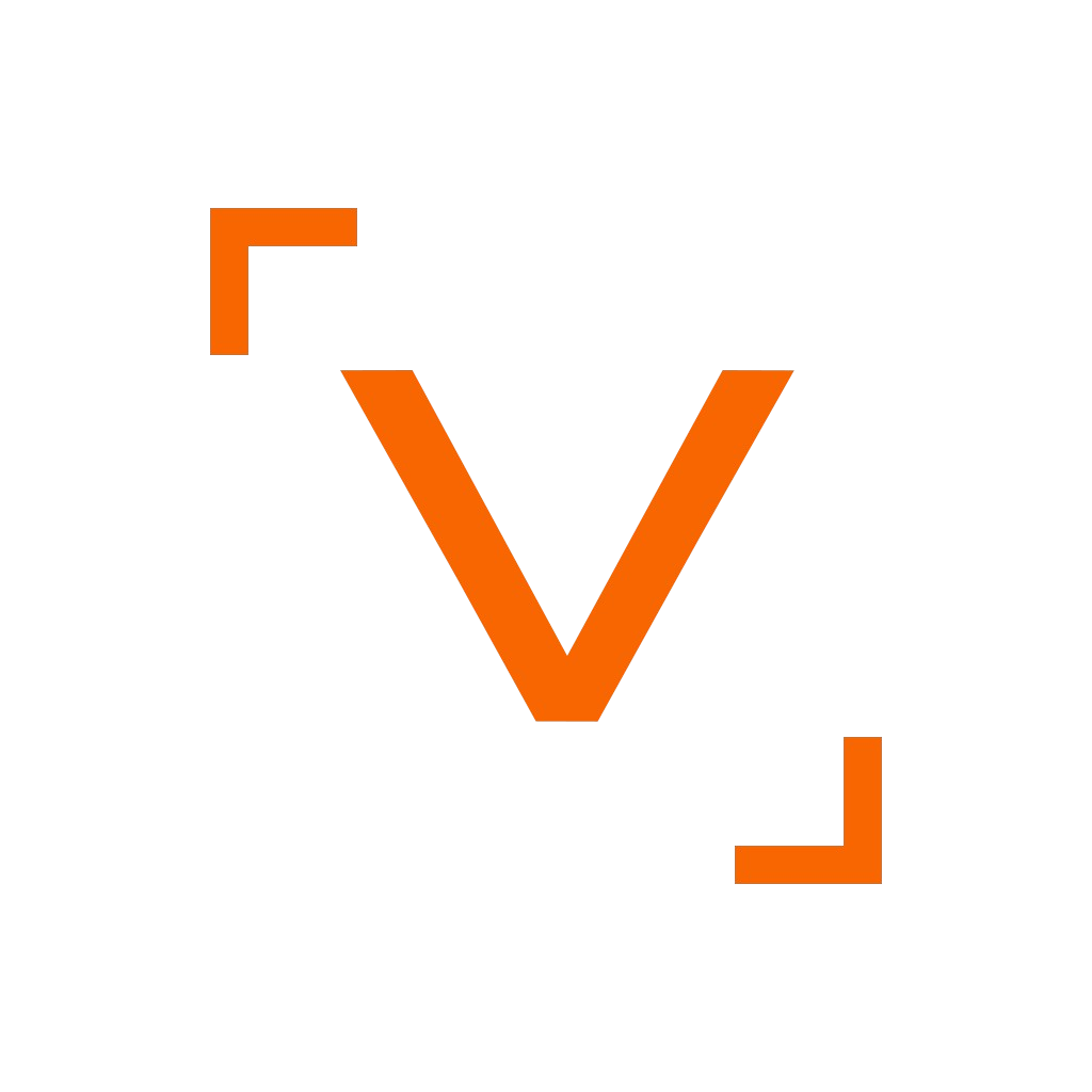 Símbolo oficial: V laranja entre dois cantos diagonais